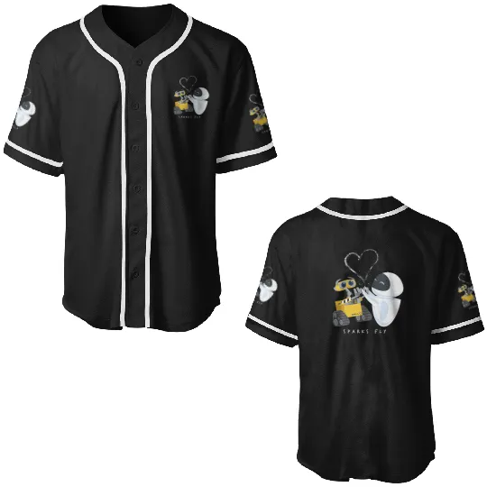 Disney Pixar Wall-E Eve Heart Sparks Fly Baseball Jerseys