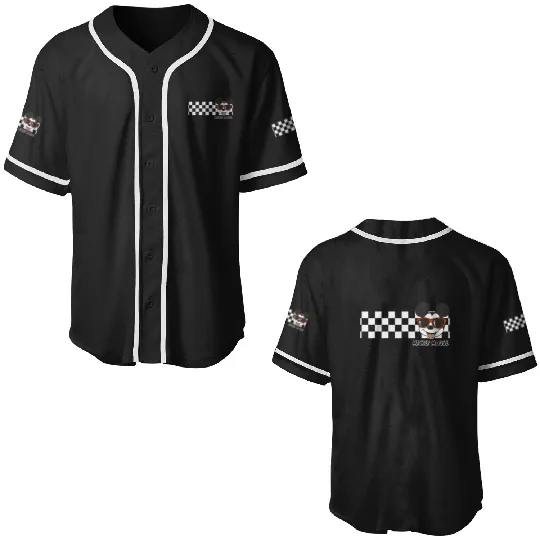 Disney Mickey And Friends Mickey Mouse Checkerboard Stripe Baseball Jerseys
