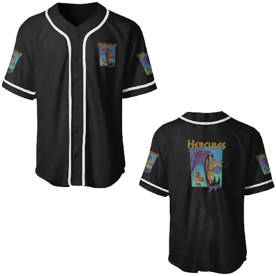 Disney Hercules Hydra Battle Retro Classic Movie Poster Baseball Jerseys