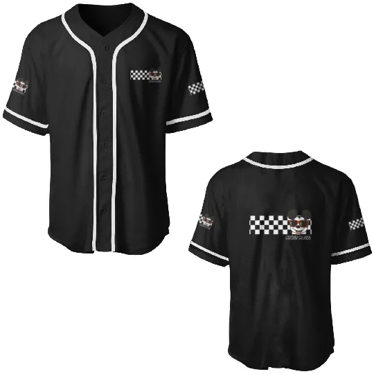 Disney Mickey And Friends Mickey Mouse Checkerboard Stripe Baseball Jerseys