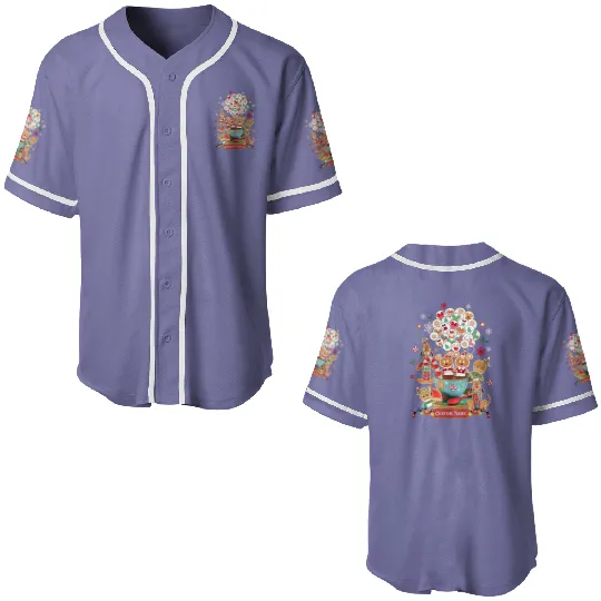 Personalized Mickey and Friends Gingerbread Disney Christmas Baseball Jerseys