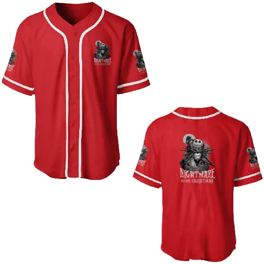 Jack Skellington Nightmare Before Christmas Halloween Baseball Jerseys, Disney Halloween Party