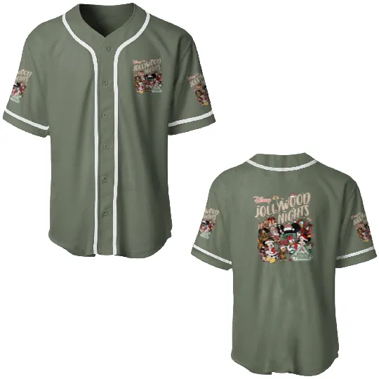 Vintage Disney Jollywood Nights Christmas Baseball Jerseys, Hollywood Studios Christmas