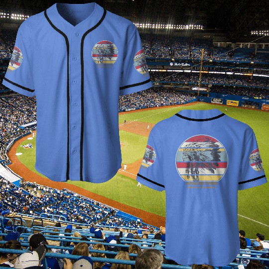 Apache Tribe Native American Indian Proud Retro Sunset - Apache - Baseball Jerseys