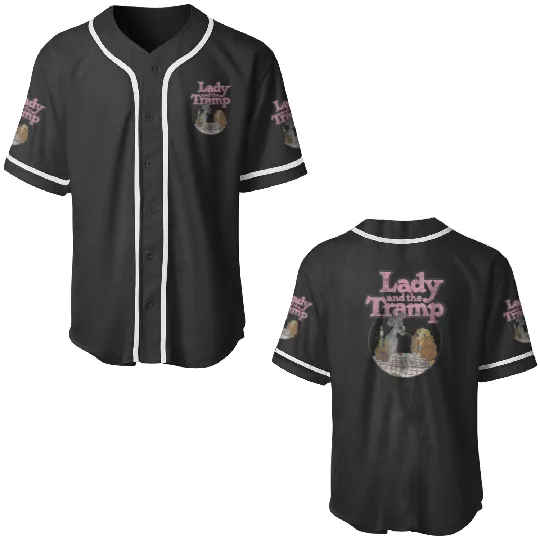 Disneyss The Lady And The Tramp Circle Portrait Logo Baseball Jerseys