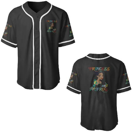 Disneyss Princess And The Frog Tiana And Frog Naveen Portrait Baseball Jerseys