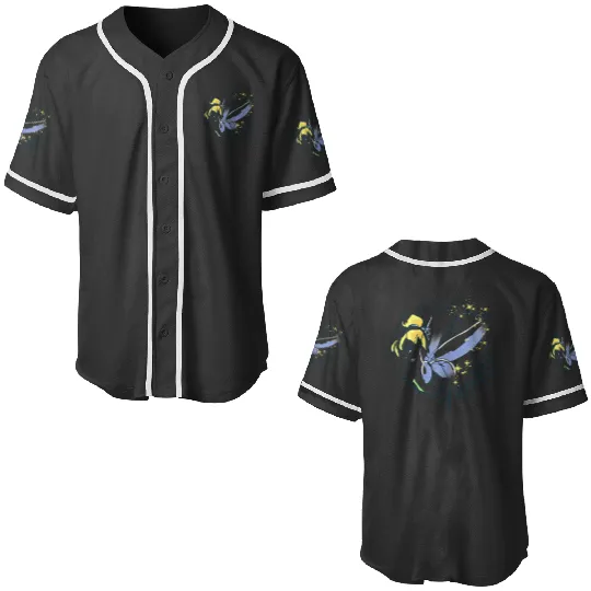 Disneyss Peter Pan Tinkerbell Sweat Sparkle Graphic Baseball Jerseys