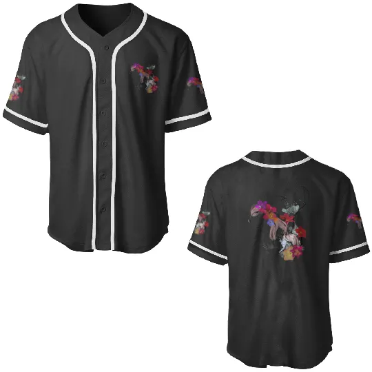 Disneyss The Little Mermaid Floral Watercolor Outline Baseball Jerseys