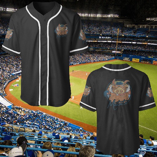 Disneyss The Lion King Pumbaa Matata Text Portrait Baseball Jerseys