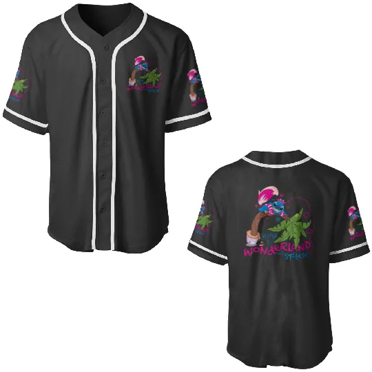 Disneyss 100 Stitch In Costume Cheshire Cat Wonderland Welcome Baseball Jerseys