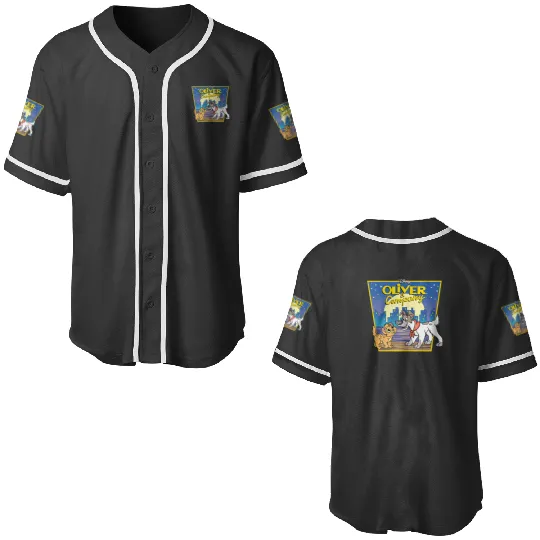 Disney Oliver Company Oliver And Dodger City Lights Logo Baseball Jerseys