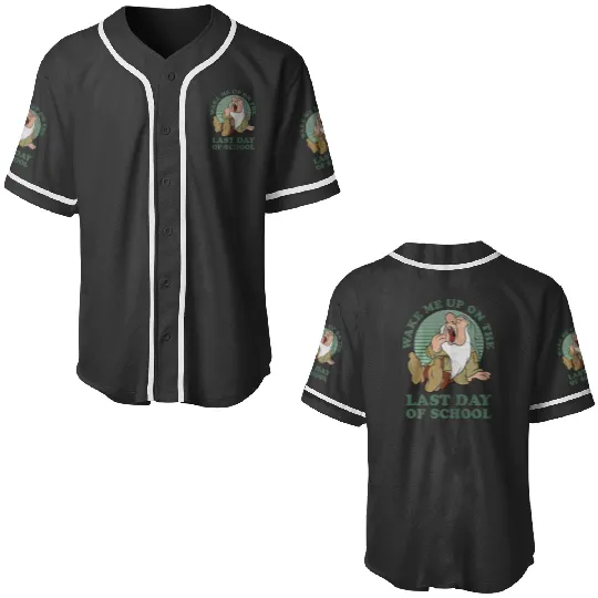 Disneyss Snow White The Seven Dwarfs Sleepy Last School Day Baseball Jerseys