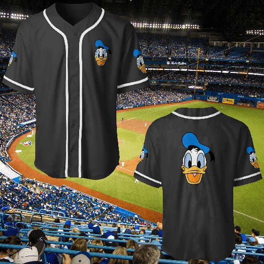 Disney Mickey And Friends Donald Duck Face Small Pocket Logo Baseball Jerseys