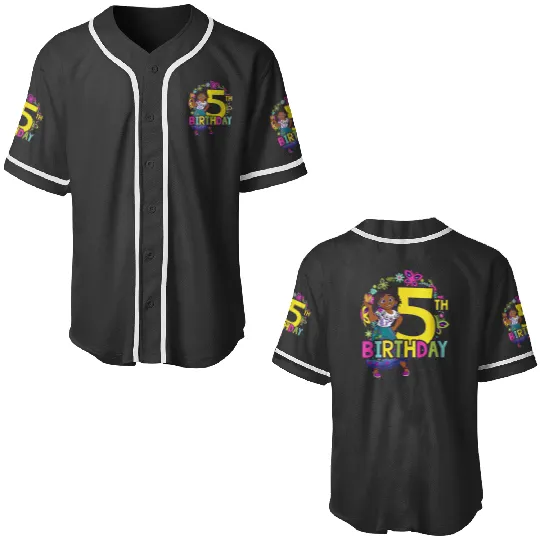 Disneyss Encanto Maribel 5th Birthday Smile Floral Portrait Baseball Jerseys