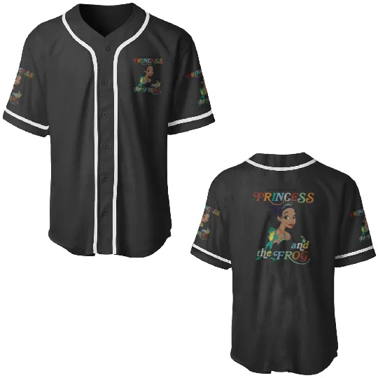 Disneyss Princess And The Frog Tiana And Frog Naveen Portrait Baseball Jerseys