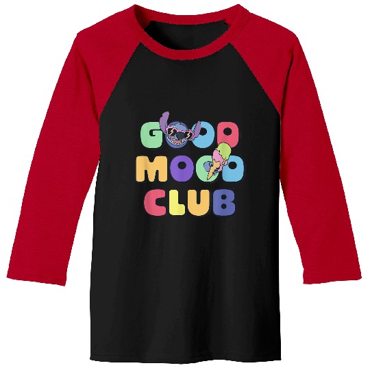 Disney Lilo Stitch Good Mood Club Cool Stitch Text Logo Baseball Tees
