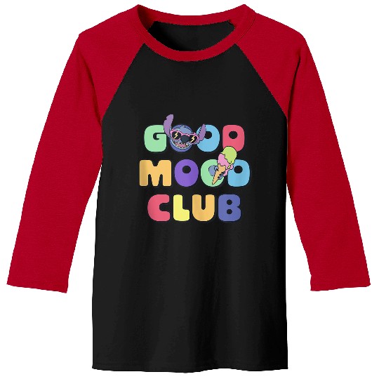 Disney Lilo Stitch Good Mood Club Cool Stitch Text Logo Baseball Tees
