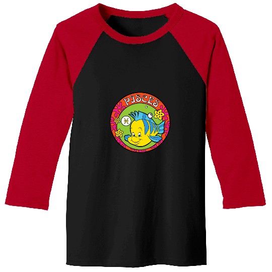 disneyy The Little Mermaid Flounder Zodiac Pisces Baseball Tees