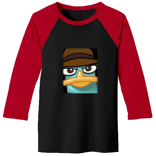 Disneys Phineas And Ferb Perry The Platypus Big Face Portrait Baseball Tees