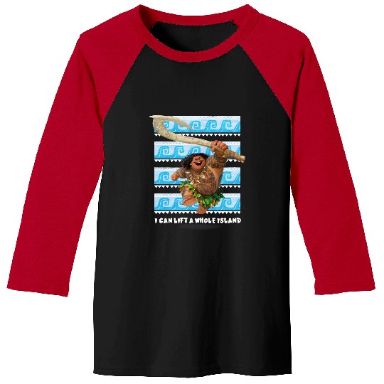 disneys Moana Maui I Can Lift A Whole Island Chest Portrait Baseball Tees