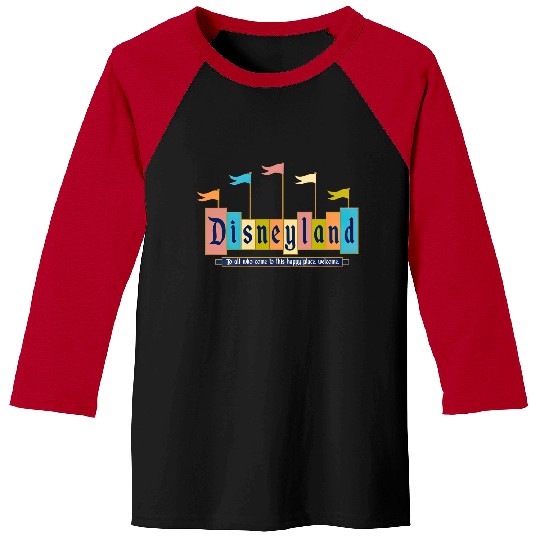 Discover Retro Disneylands Sign Baseball Tees