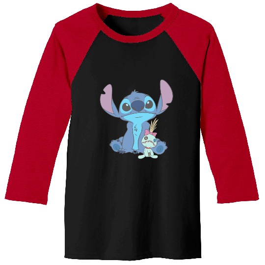 disneys Lilo Stitch Cute Stitch And Scrump Chest Portrait  gifts Baseball Tees