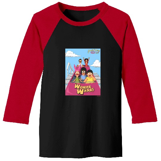 the bobs burgers movie wonder wharf roller coaster Baseball Tees