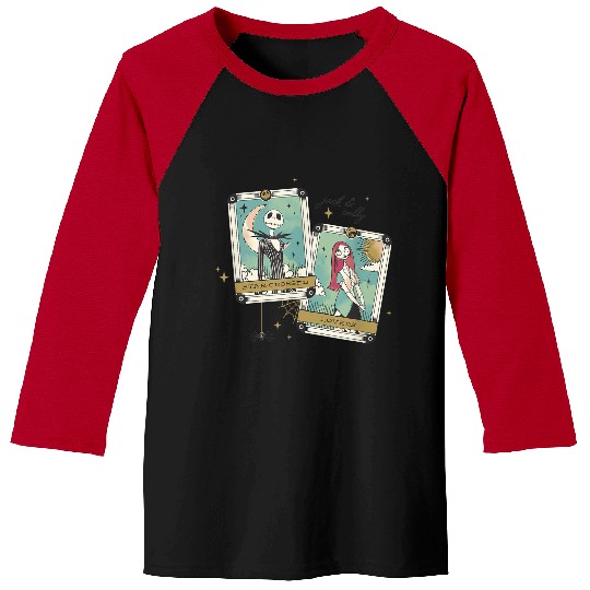 disneys The Nightmare Before Christmas Jack And Sally Tarot Baseball Tees