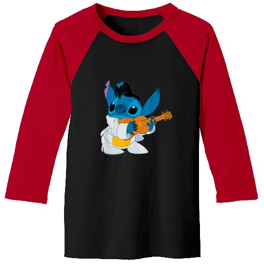 Disney Lilo Stitch Iconic Elvis Stitch Ready To Play Logo  Gifts Baseball Tees