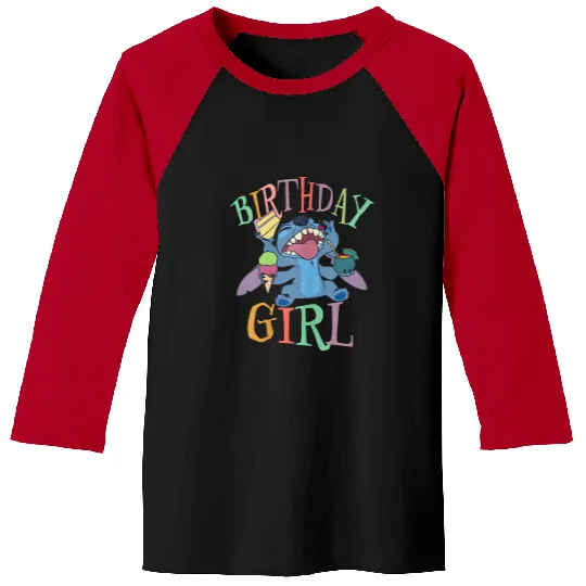 Disney Lilo Stitch Birthday Girl Retro Snacking Stitch Gifts Trends Baseball Tees