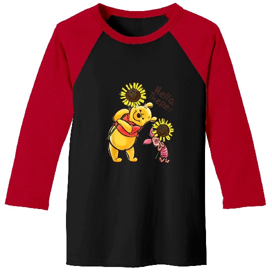 disneys Winnie The Pooh Piglet Hello There Sunflowers Baseball Tees