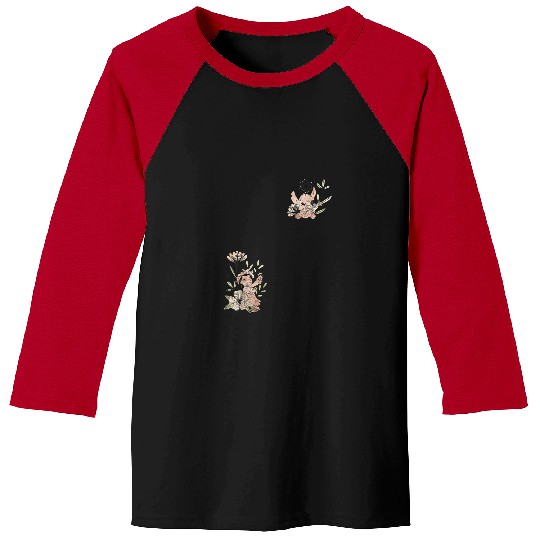 Disney Lilo Stitch Bohemian Flower Corners Baseball Tees