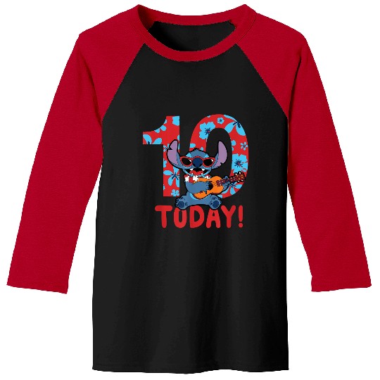 Disney Lilo Stitch Tropical Birthday 10 Years Old Today gifts trends Baseball Tees