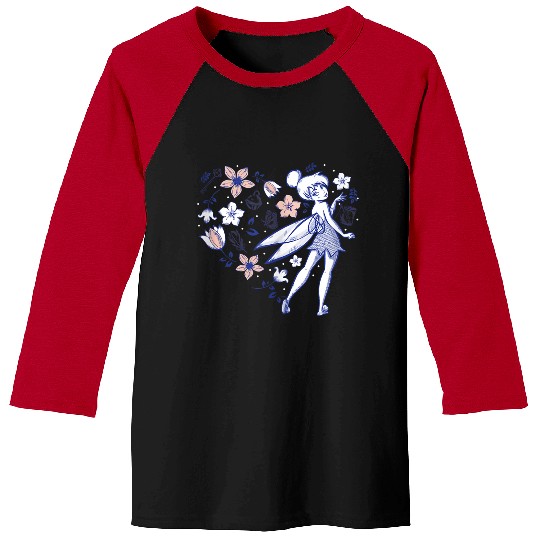 Disneys Tinker Bell Storybook Heart Blue Baseball Tees