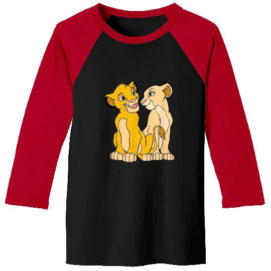 Disney The Lion King Cute Simba Nala Big Chest Portraits gifts  Baseball Tees