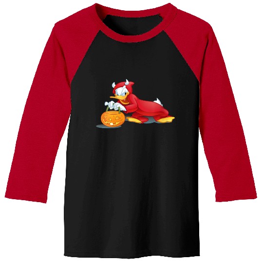 Womens Disney Halloween Donald Duck Devil Baseball Tees