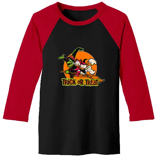 Disney 100 Witch Huey Dewey Louie Trick or Treat Baseball Tees