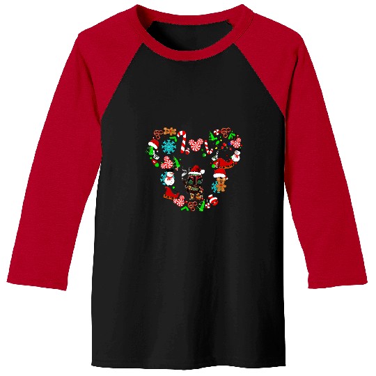 Star Wars Christmas Baseball Tees, Mandalorian Disney Christmas Baseball Tees, Christmas Mickey Baseball Tees