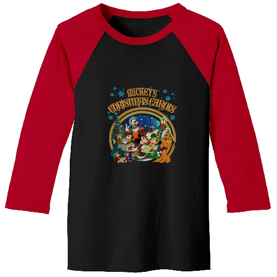 Mickey's Christmas Carol Baseball Tees, Disney Xmas Movie Baseball Tees