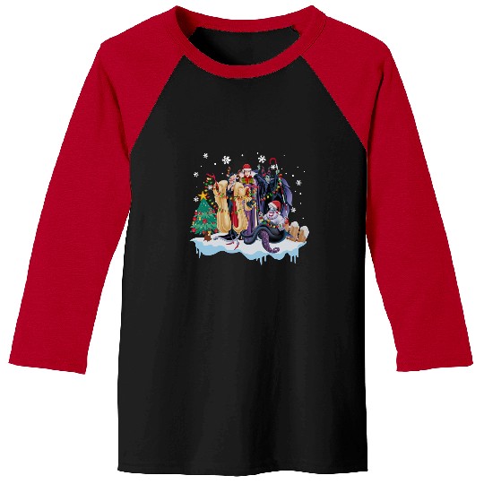 Disney Villains Squad Characters Christmas Light Christmas Baseball Tees