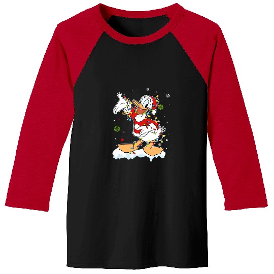 Disney Donald Duck Christmas Disney Snow Funny Merry Christmas Baseball Tees, Disneyland Matching Christmas Group Baseball Tees