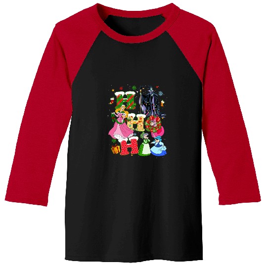 Disney Sleeping Beauty Christmas Vintage Baseball Tees, Princess Aurora HoHoHo Christmas Baseball Tees