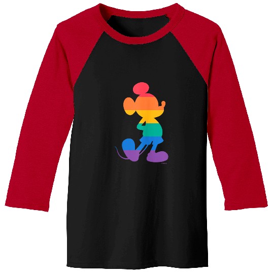 Disney Mickey Mouse Pride Classic Pose Rainbow Icon Fill Baseball Tees