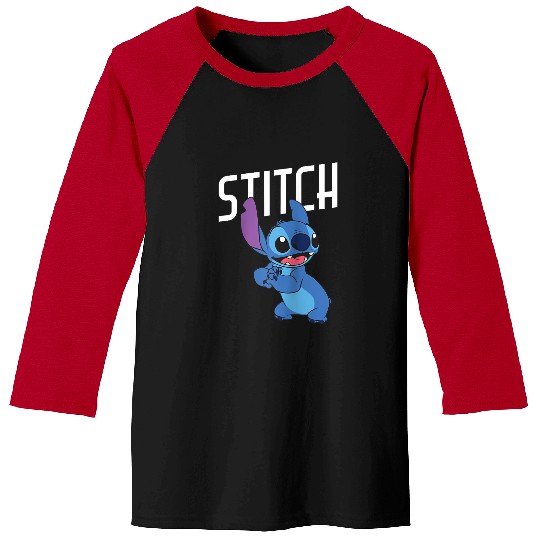 Disney Lilo Stitch Cute Smiling Stitch Big Chest Portrait Baseball Tees