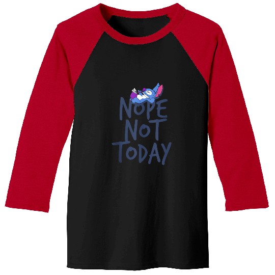 Disney Lilo Stitch Nope Not Today Stitch Relaxing Logo Baseball Tees