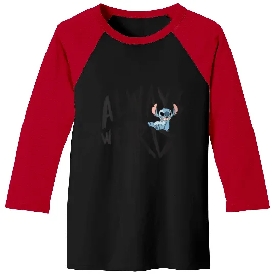 Womens Disney Lilo Stitch Always Weird Sassy Stitch Chest Poster Baseball Tees