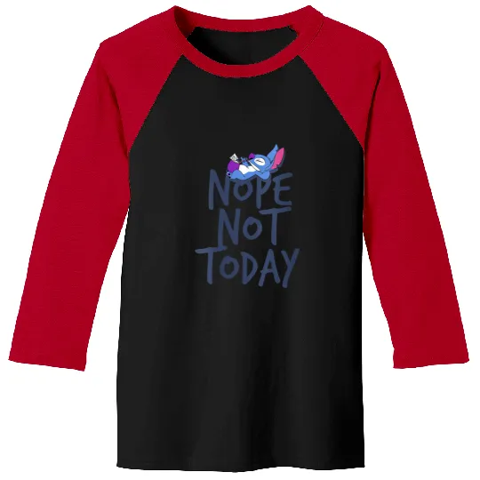 Womens Disney Lilo Stitch Nope Not Today Stitch Relaxing Logo Baseball Tees