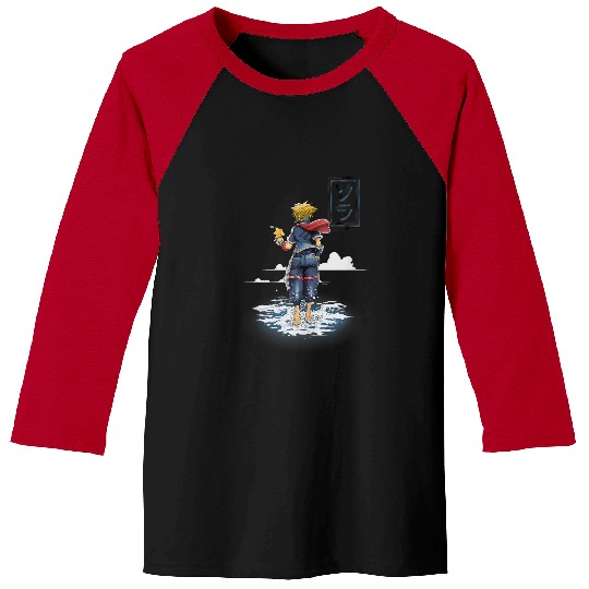 Disney Kingdom Hearts Sora Walking On Water Big Chest Poster Baseball Tees