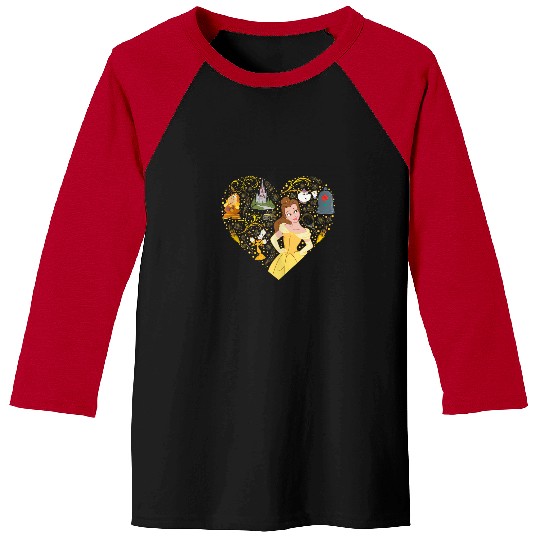 Disney Princess Belle Collage Heart Baseball Tees