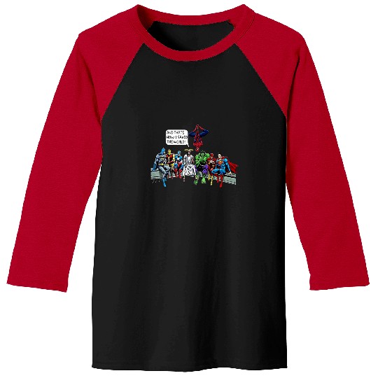 Jesus & Marvels Superheroes And That's How I Saved The World Baseball Tees